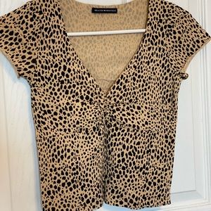 Brandy Melville ruched T Shirt, black and brown OS